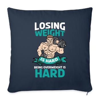 Musculation Musculation Fitness Renforcement musculaire - Housse de coussin décorative 45 x 45 cm - bleu marine - Devant