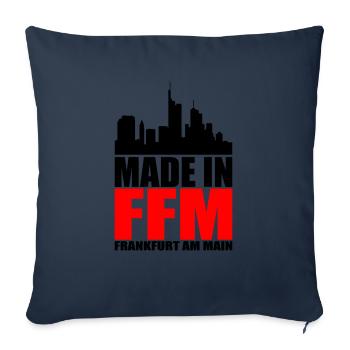 Fait à Francfort - Housse de coussin décorative 45 x 45 cm - bleu marine - Devant