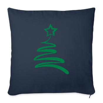 Sapin de Noël - Housse de coussin décorative 45 x 45 cm - bleu marine - Devant