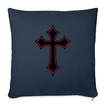 Gothic Cross__V004 - Housse de coussin décorative 45 x 45 cm - bleu marine - Devant