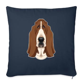 Basset Hound Lover I Dog Lover I Basset Hound - Housse de coussin décorative 45 x 45 cm - bleu marine - Devant