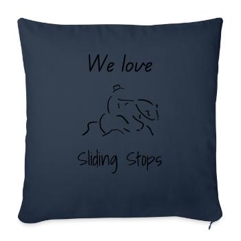 Nous aimons les arrêts coulissants - Housse de coussin décorative 45 x 45 cm - bleu marine - Devant