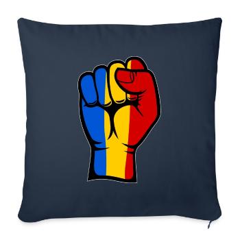 Romania Flag Fist Hand Symbol - Sofa pillowcase 17,3'' x 17,3'' (45 x 45 cm) - navy - Front