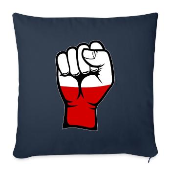 Poland Flag Fist Hand Symbol - Sofa pillowcase 17,3'' x 17,3'' (45 x 45 cm) - navy - Front