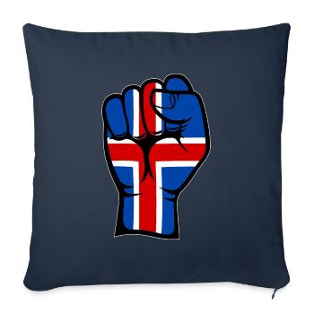 Iceland Flag Fist Hand Symbol - Sofa pillowcase 17,3'' x 17,3'' (45 x 45 cm) - navy - Front