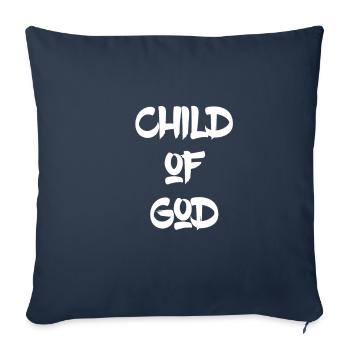 Enfant de dieu - Housse de coussin décorative 45 x 45 cm - bleu marine - Devant