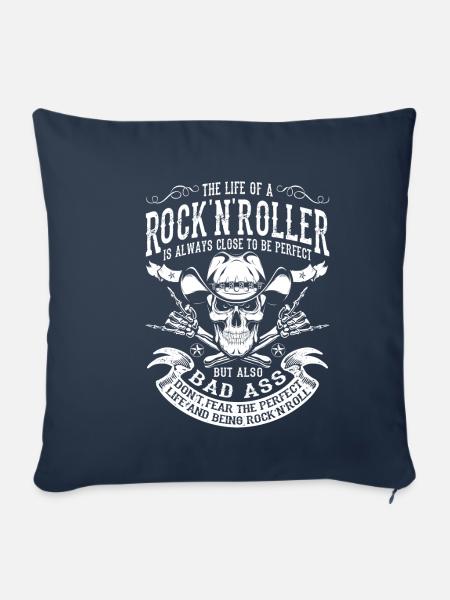 Rock´n´Roll Rockabilly Leben - Sofakissenbezug 45 x 45 cm - Navy