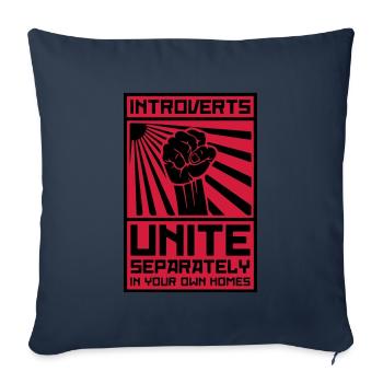 Introverts Unite! (Séparément dans votre propre maison) - Housse de coussin décorative 45 x 45 cm - bleu marine - Devant