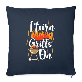 Grill BBQ Grills Sur BBQ Lover - Housse de coussin décorative 45 x 45 cm - bleu marine - Devant