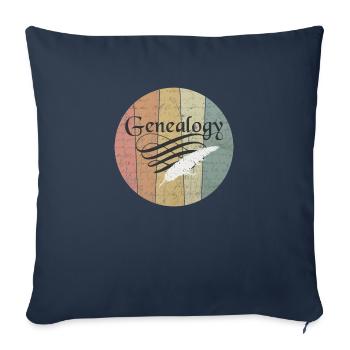 Généalogie Généalogie Généalogie Généalogie - Housse de coussin décorative 45 x 45 cm - bleu marine - Devant
