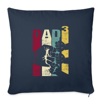 Papa Father of 3 Children Children Triplet Sons - Sofa pillowcase 17,3'' x 17,3'' (45 x 45 cm) - navy - Front