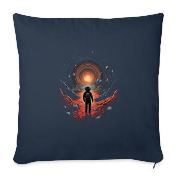 Trippy Hiking Trail in the Universe - Surreal Motif - Sofa pillowcase 17,3'' x 17,3'' (45 x 45 cm) - navy - Front