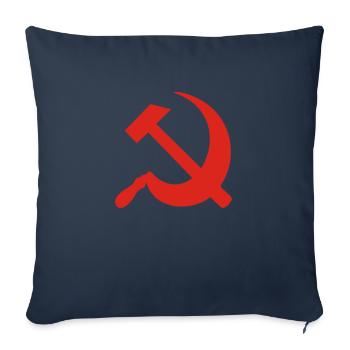 Hammer and Sickle - Sofa pillowcase 17,3'' x 17,3'' (45 x 45 cm) - navy - Front