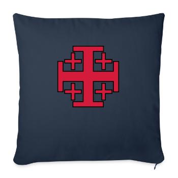 Tempelritter Kreuzfahrer - Sofakissenbezug 45 x 45 cm - Navy - Vorne