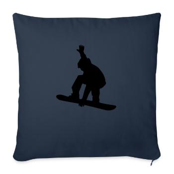 snowboard - Housse de coussin décorative 45 x 45 cm - bleu marine - Devant