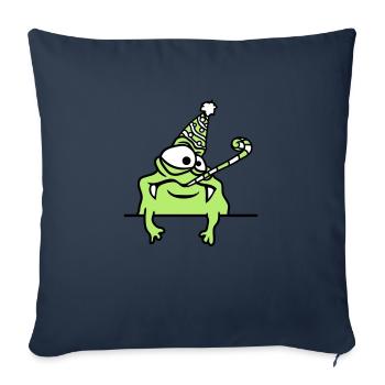 text frame write wall birthday alone - Sofa pillowcase 17,3'' x 17,3'' (45 x 45 cm) - navy - Front