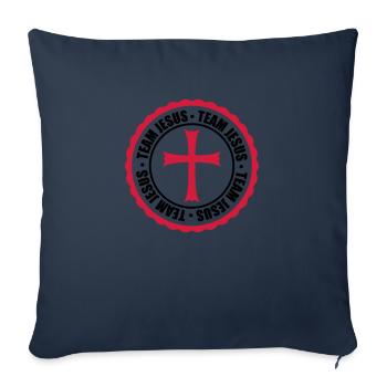 kreis stempel rund team kirche symbol kreuz jesus - Sofakissenbezug 45 x 45 cm - Navy - Vorne