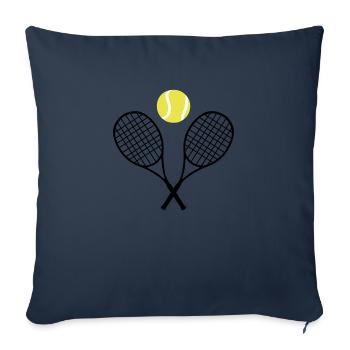 Tennis, tennis racket and tennis ball (cheap!) - Sofa pillowcase 17,3'' x 17,3'' (45 x 45 cm) - navy - Front