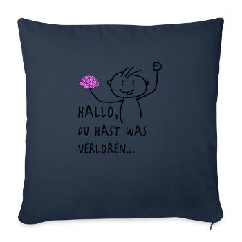 verlorenes Hirn - Sofakissenbezug 45 x 45 cm - Navy - Vorne