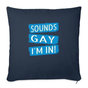 cadeau anniversaire drôle arc en ciel idée cadeau gay blague - Housse de coussin décorative 45 x 45 cm - bleu marine - Devant