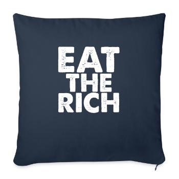EAT the RICH light - Sofakissenbezug 45 x 45 cm - Navy - Vorne