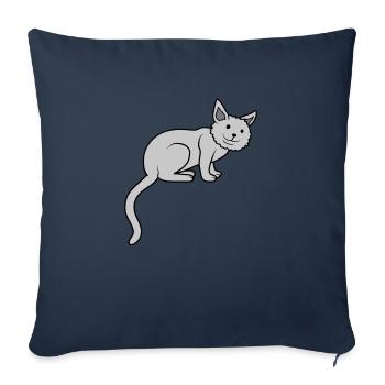 Love cute cat sits - Sofa pillowcase 17,3'' x 17,3'' (45 x 45 cm) - navy - Front