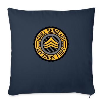 Grill Sergent Tampon BBQ - Housse de coussin décorative 45 x 45 cm - bleu marine - Devant