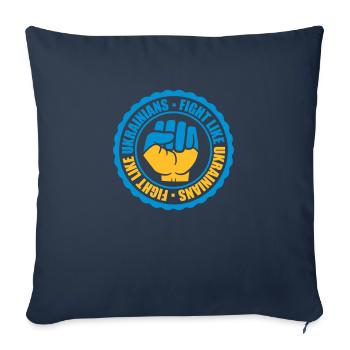 se battre comme citation des ukrainiens - Housse de coussin décorative 45 x 45 cm - bleu marine - Devant