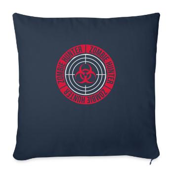 Chasseur de zombies Citation d’Halloween - Housse de coussin décorative 45 x 45 cm - bleu marine - Devant