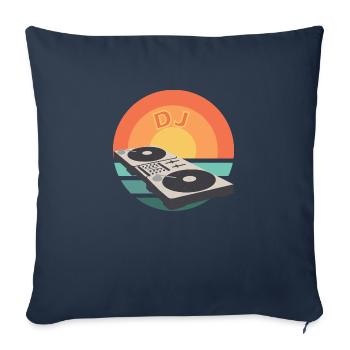 Mischpult SunSet DJ Mixer - Housse de coussin décorative 45 x 45 cm - bleu marine - Devant