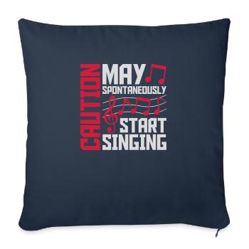 may spontaneously start singing - Sofa pillowcase 17,3'' x 17,3'' (45 x 45 cm) - navy - Front