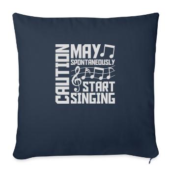 may spontaneously start singing - Sofa pillowcase 17,3'' x 17,3'' (45 x 45 cm) - navy - Front