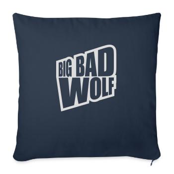 Citation du Grand Méchant Loup - Housse de coussin décorative 45 x 45 cm - bleu marine - Devant