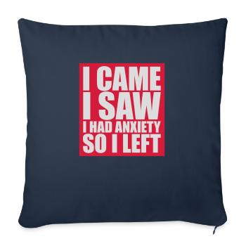J’avais de l’anxiété en disant - Housse de coussin décorative 45 x 45 cm - bleu marine - Devant