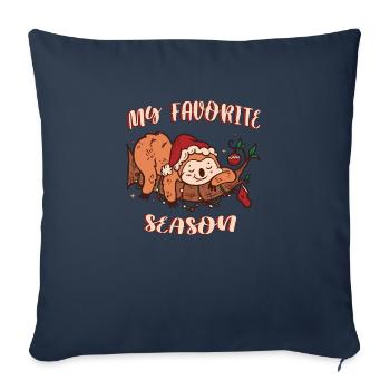 Ma saison préférée Noël Paresseux Noël - Housse de coussin décorative 45 x 45 cm - bleu marine - Devant