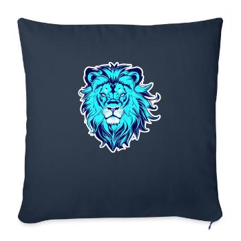 d’un lion - Housse de coussin décorative 45 x 45 cm - bleu marine - Devant
