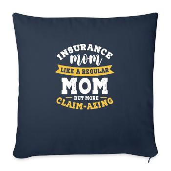 Assurance Maman Comme une maman ordinaire Mais plus - Housse de coussin décorative 45 x 45 cm - bleu marine - Devant