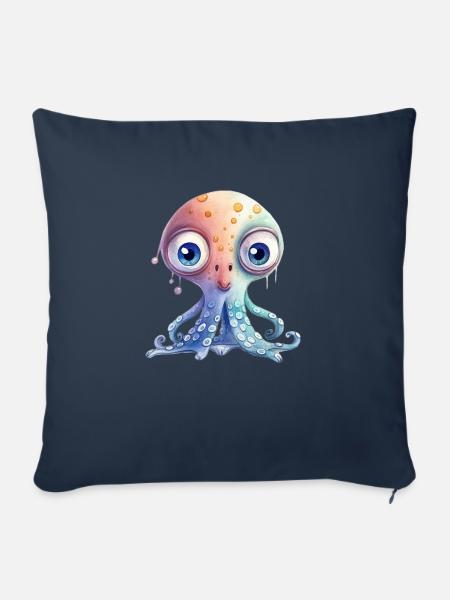 Oktopus Illustration Kinder - Sofakissenbezug 45 x 45 cm - Navy