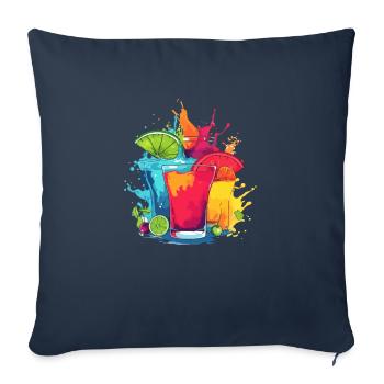 Cocktails 1 - Sofa pillowcase 17,3'' x 17,3'' (45 x 45 cm) - navy - Front