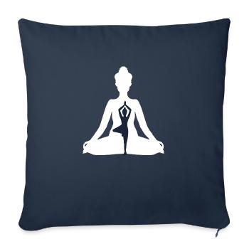 11 Siddhasana Yoga - Vrikshasana | White - Black - Sofa pillowcase 17,3'' x 17,3'' (45 x 45 cm) - navy - Front