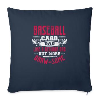 Papa de carte de baseball comme un père ordinaire mais plus - Housse de coussin décorative 45 x 45 cm - bleu marine - Devant