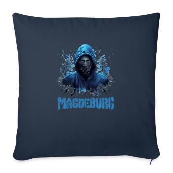 Magdeburg T-Shirt for Magdeburg Ultras - Sofa pillowcase 17,3'' x 17,3'' (45 x 45 cm) - navy - Front