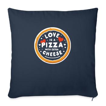 Liebe ist eine Pizza mit extra Käse - Sofakissenbezug 45 x 45 cm - Navy - Vorne