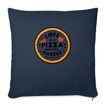 Liebe ist eine Pizza mit extra Käse - Sofakissenbezug 45 x 45 cm - Navy - Vorne