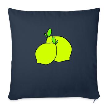 Citrons - Housse de coussin décorative 45 x 45 cm - bleu marine - Devant