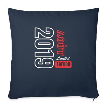 Cadeau d’anniversaire en édition limitée Août 2019 - Housse de coussin décorative 45 x 45 cm - bleu marine - Devant