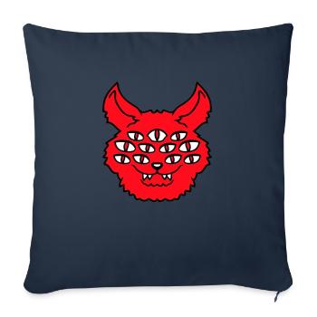 Cat Demon Many Eyes Devil Hell Evil Monster - Sofa pillowcase 17,3'' x 17,3'' (45 x 45 cm) - navy - Front