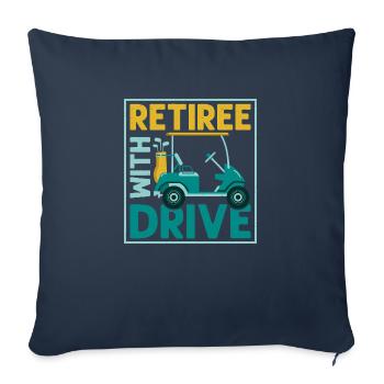 Retraité avec Drive Golfer Golf - Housse de coussin décorative 45 x 45 cm - bleu marine - Devant