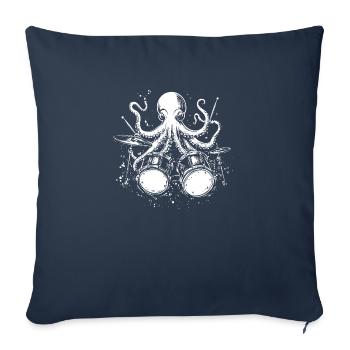 Octopus Kraken Tambours Tambours Musique Rock - Housse de coussin décorative 45 x 45 cm - bleu marine - Devant