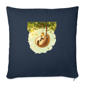 Paresse - Housse de coussin décorative 45 x 45 cm - bleu marine - Devant